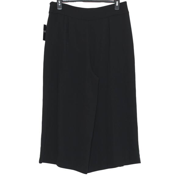 NWT Ralph Lauren Black Label Pants Cropped Wide Leg Pleated Minimalist Black 14 - Picture 7 of 7